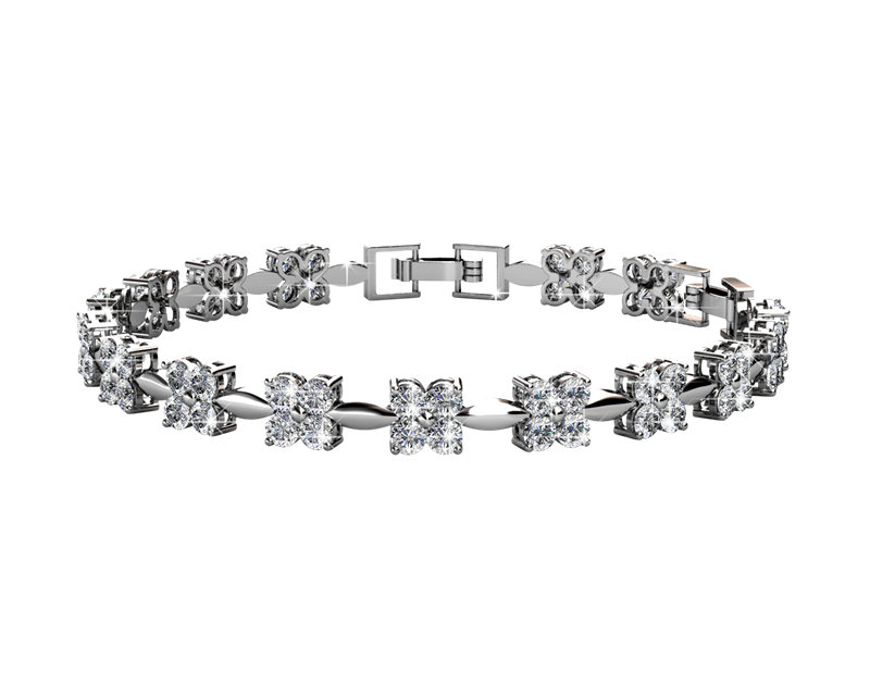 Sweet Bracelet, Cyncerity Jewellery in White Gold with crystals from Swarovski®