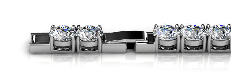 Tennis Bracelet, Cyncerity Jewellery in Rose Gold or White Gold with crystals from Swarovski®