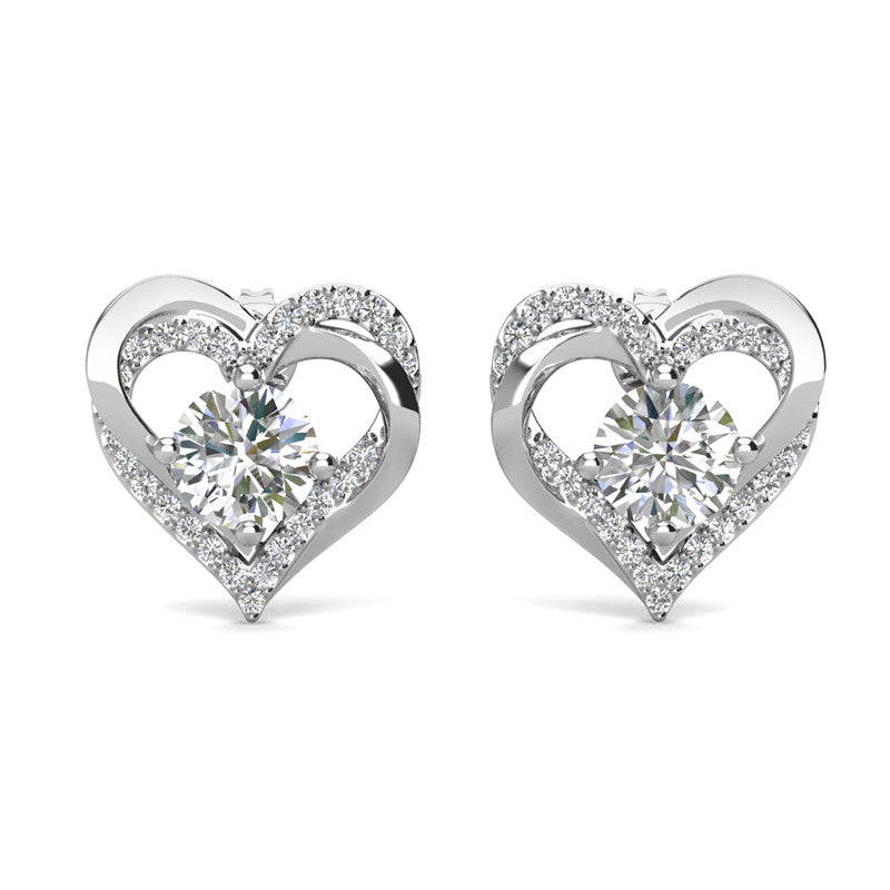 Birthstone Heart Earrings, Cyncerity Jewellery with crystals from Swarovski®