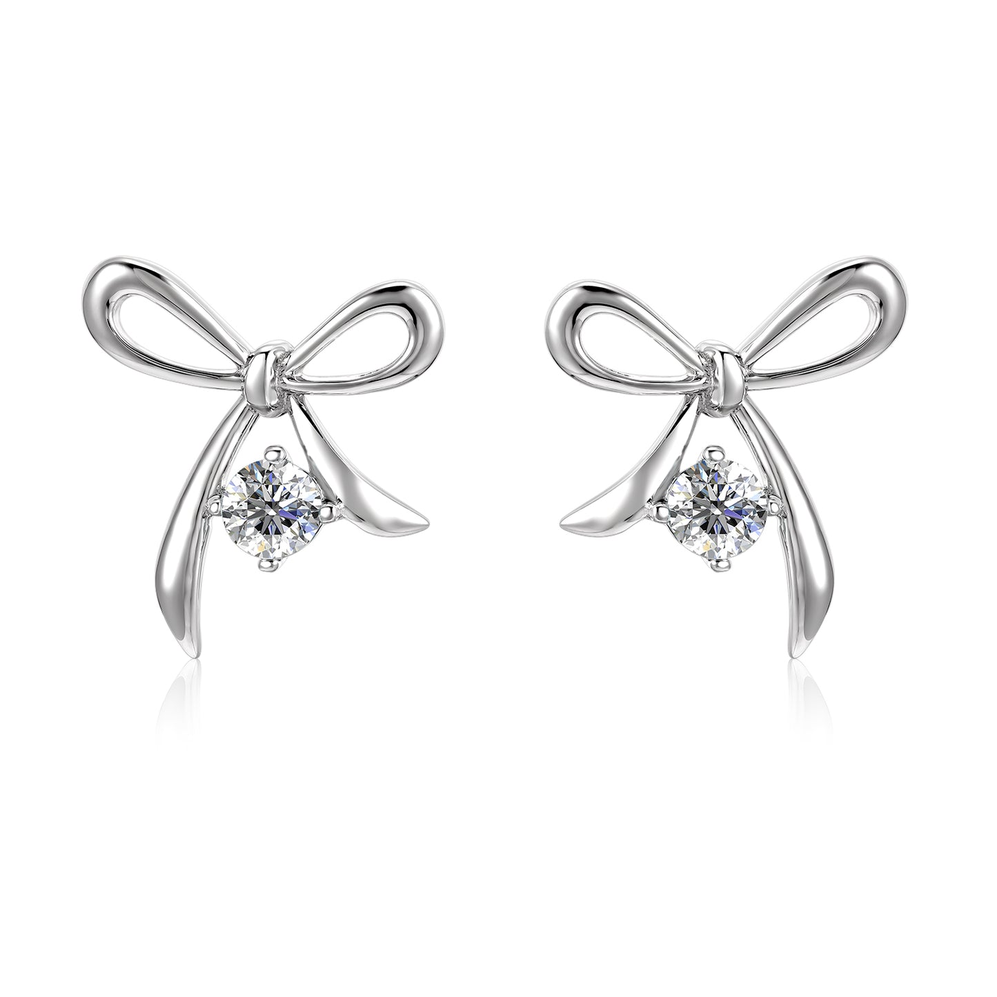 Bonita Earrings ME048 WG RG Cyncerity Jewelry with Moissanite, 925 Sterling Silver