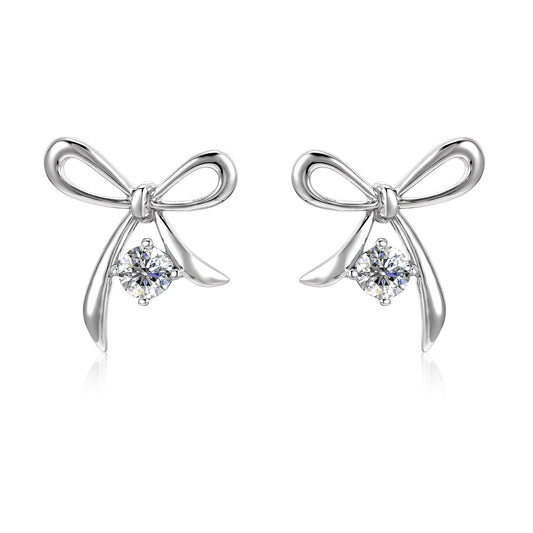 Bonita Earrings ME048 WG RG Cyncerity Jewelry with Moissanite, 925 Sterling Silver