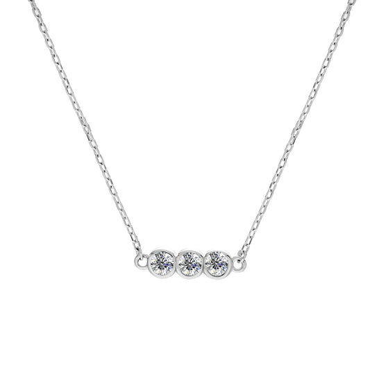 Trio Bonding Pendant MP177 WG RG Cyncerity Jewelry with Moissanite, 925 Sterling Silver