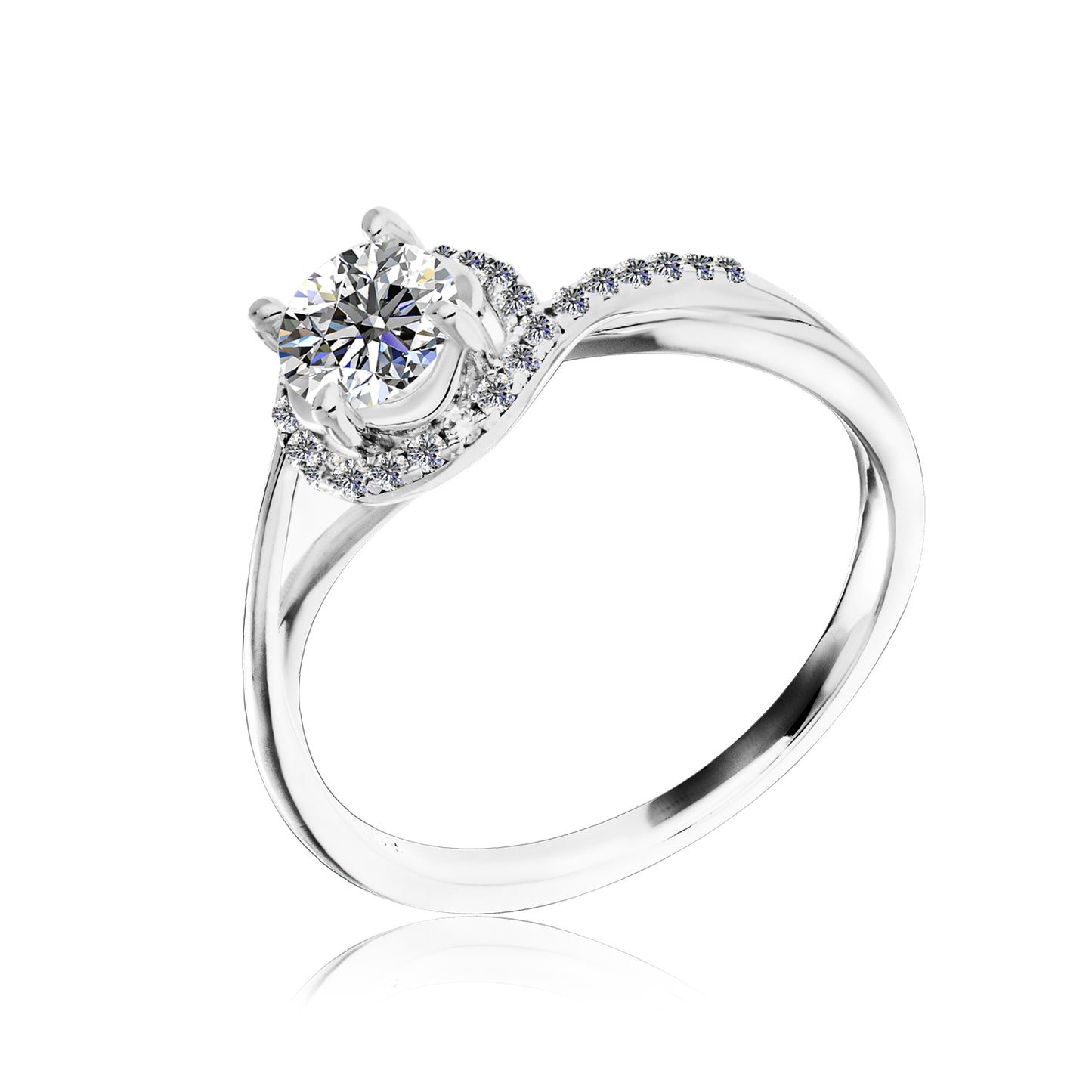 Nova Ring MR234 WG RG Cyncerity Jewelry with Moissanite, 925 Sterling Silver