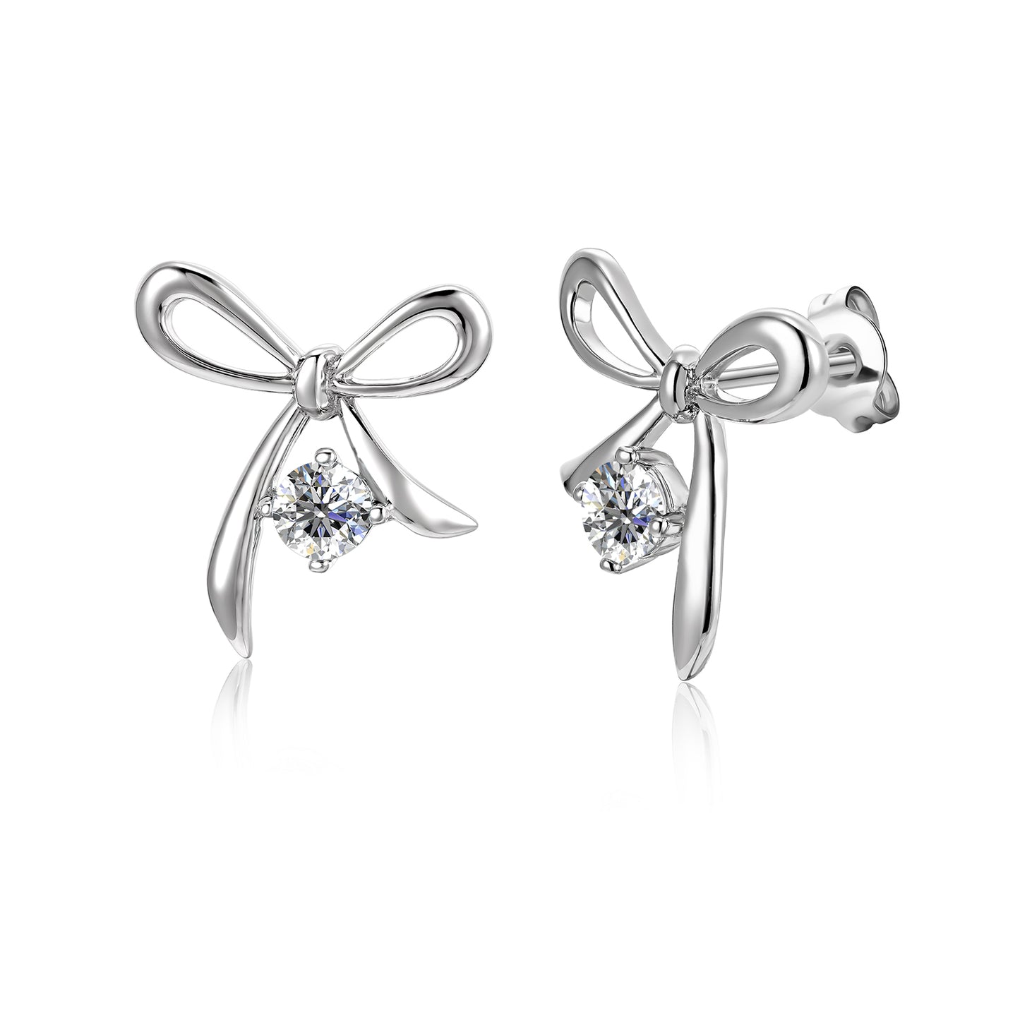Bonita Earrings ME048 WG RG Cyncerity Jewelry with Moissanite, 925 Sterling Silver
