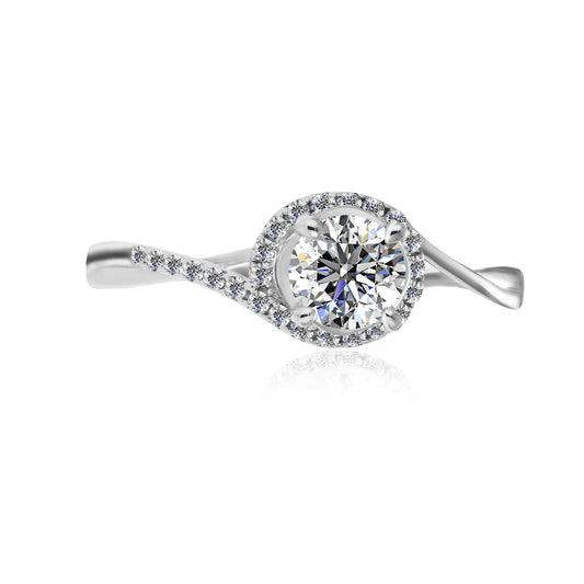 Nova Ring MR234 WG RG Cyncerity Jewelry with Moissanite, 925 Sterling Silver