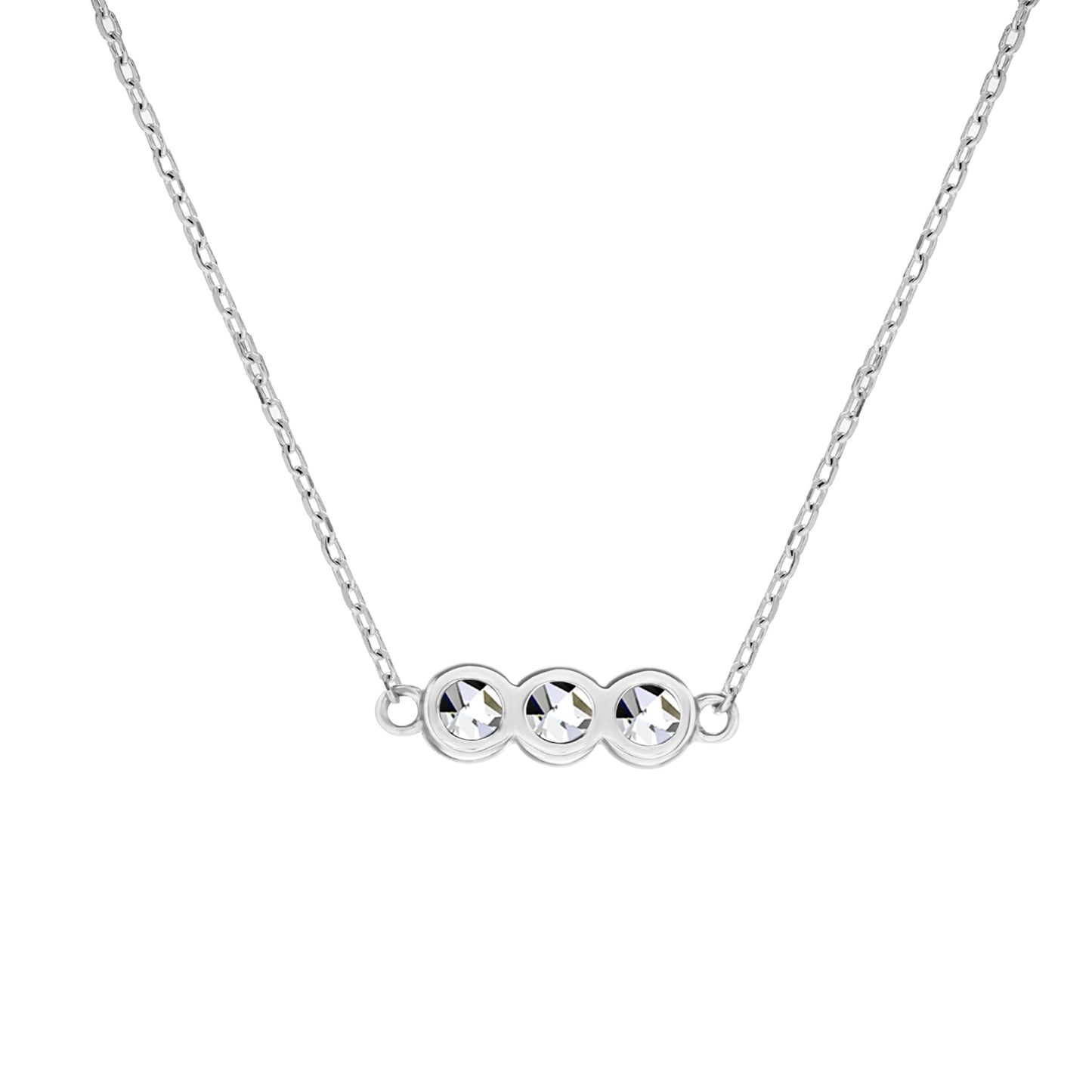 Trio Bonding Pendant MP177 WG RG Cyncerity Jewelry with Moissanite, 925 Sterling Silver