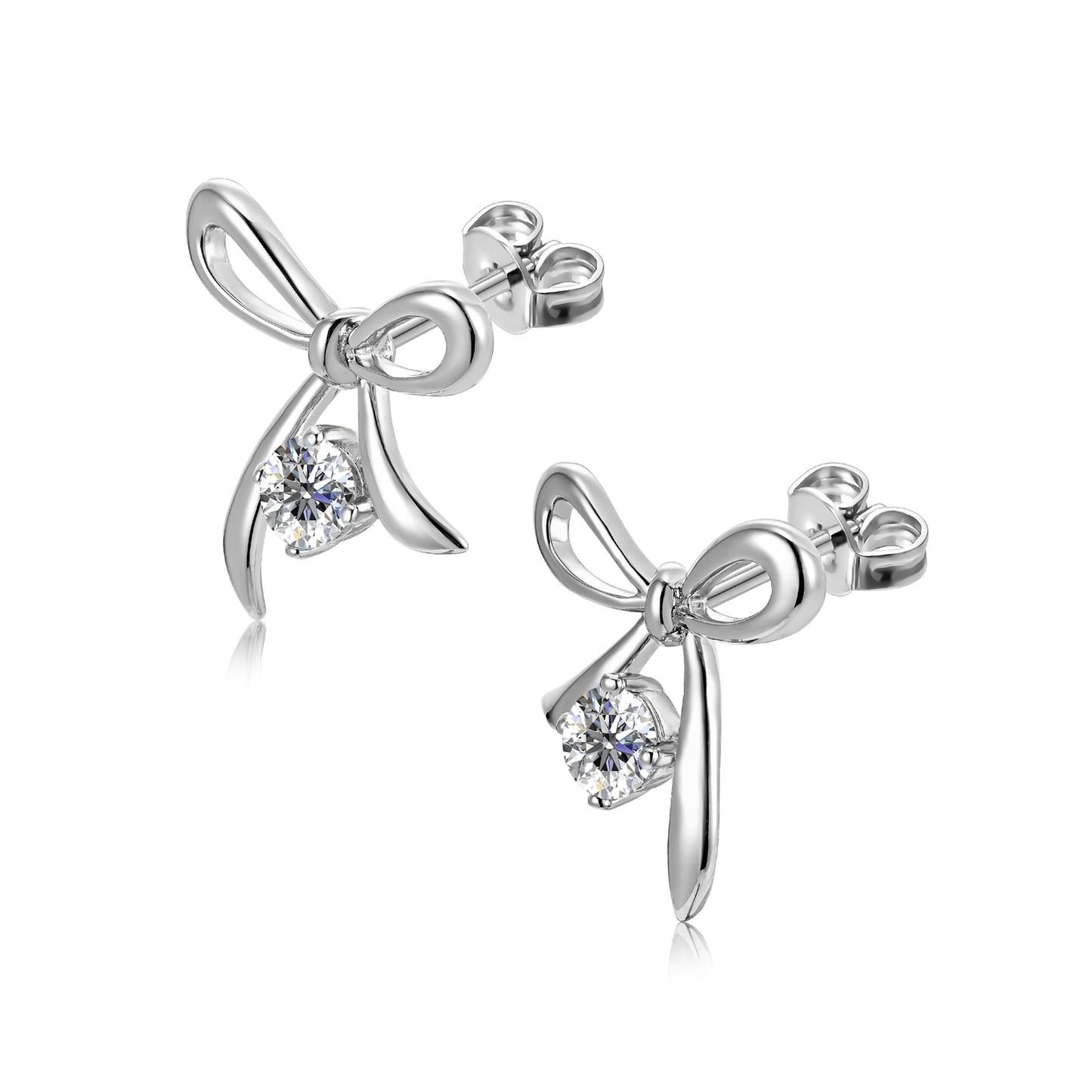 Bonita Earrings ME048 WG RG Cyncerity Jewelry with Moissanite, 925 Sterling Silver