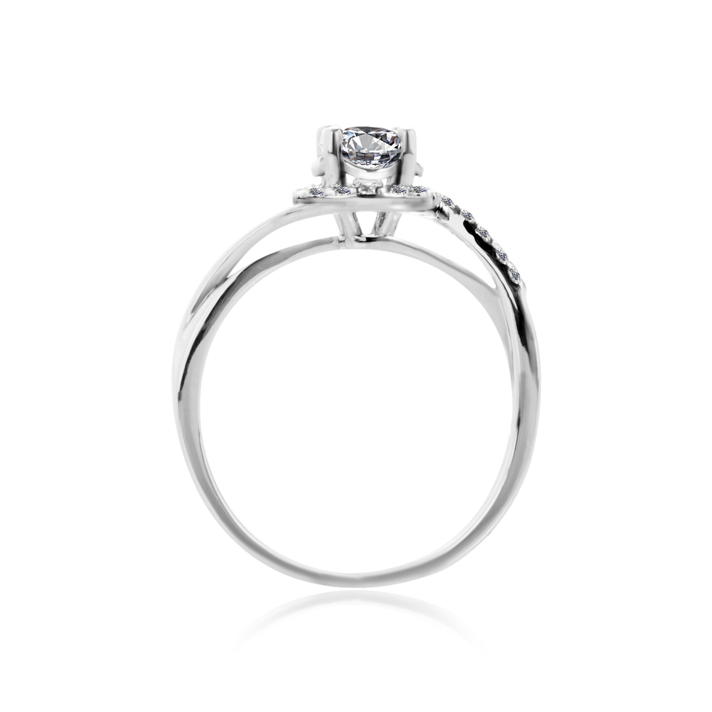 Nova Ring MR234 WG RG Cyncerity Jewelry with Moissanite, 925 Sterling Silver