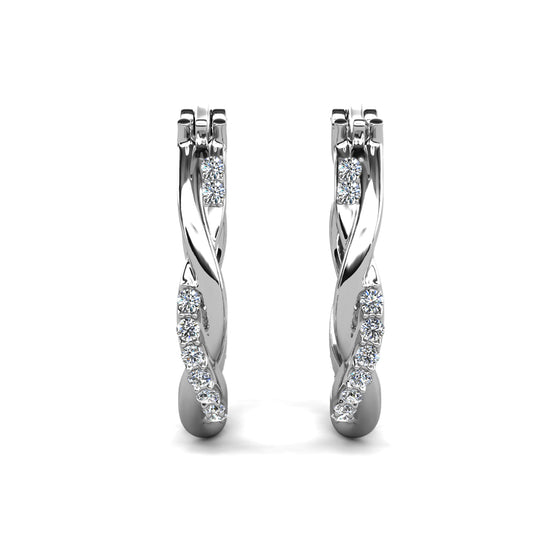 Twiselle Earrings ME092 WG RG Cyncerity Jewelry with Moissanite, 925 Sterling Silver