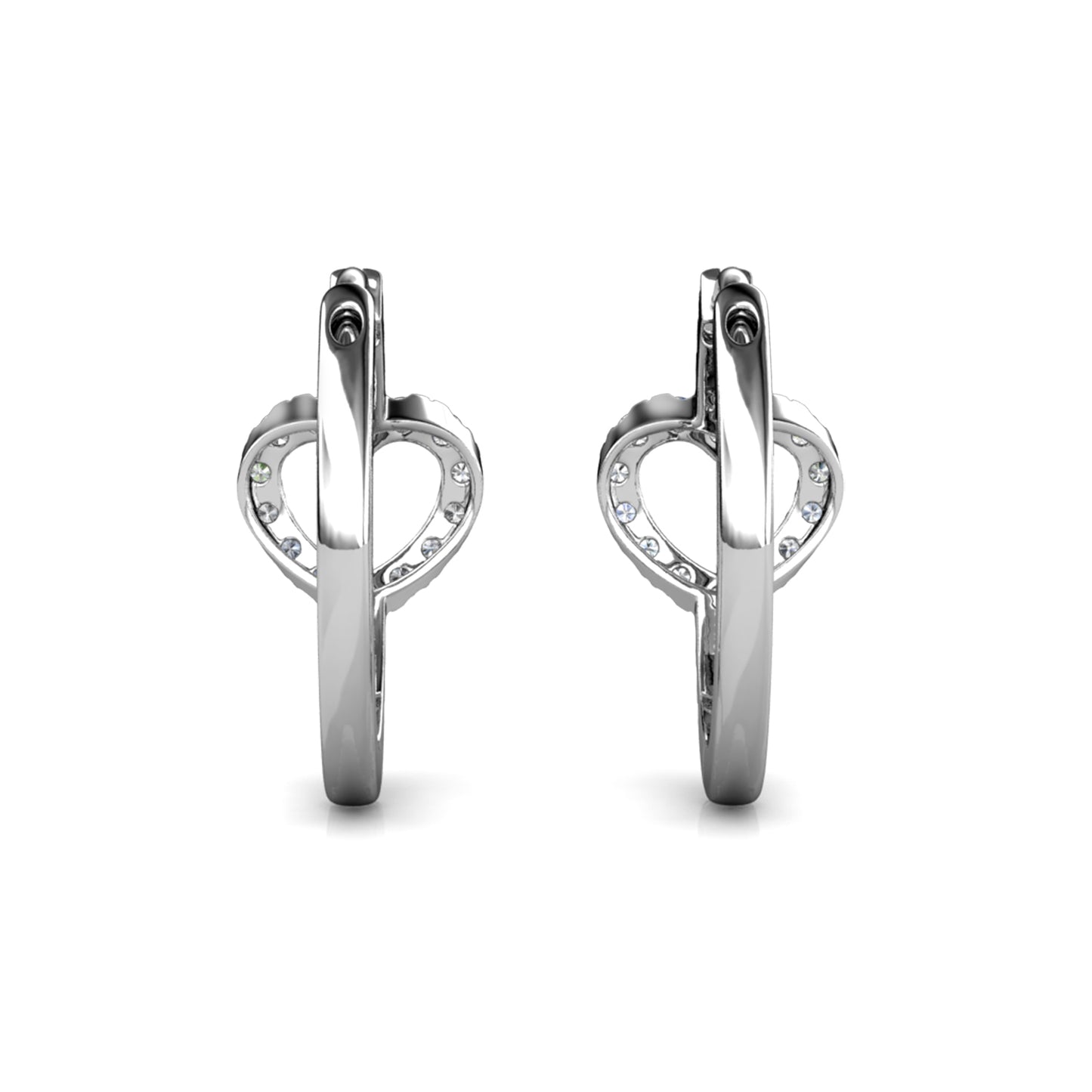 Aurelia Heart Earrings ME170 WG RG Cyncerity Jewelry with Moissanite, 925 Sterling Silver