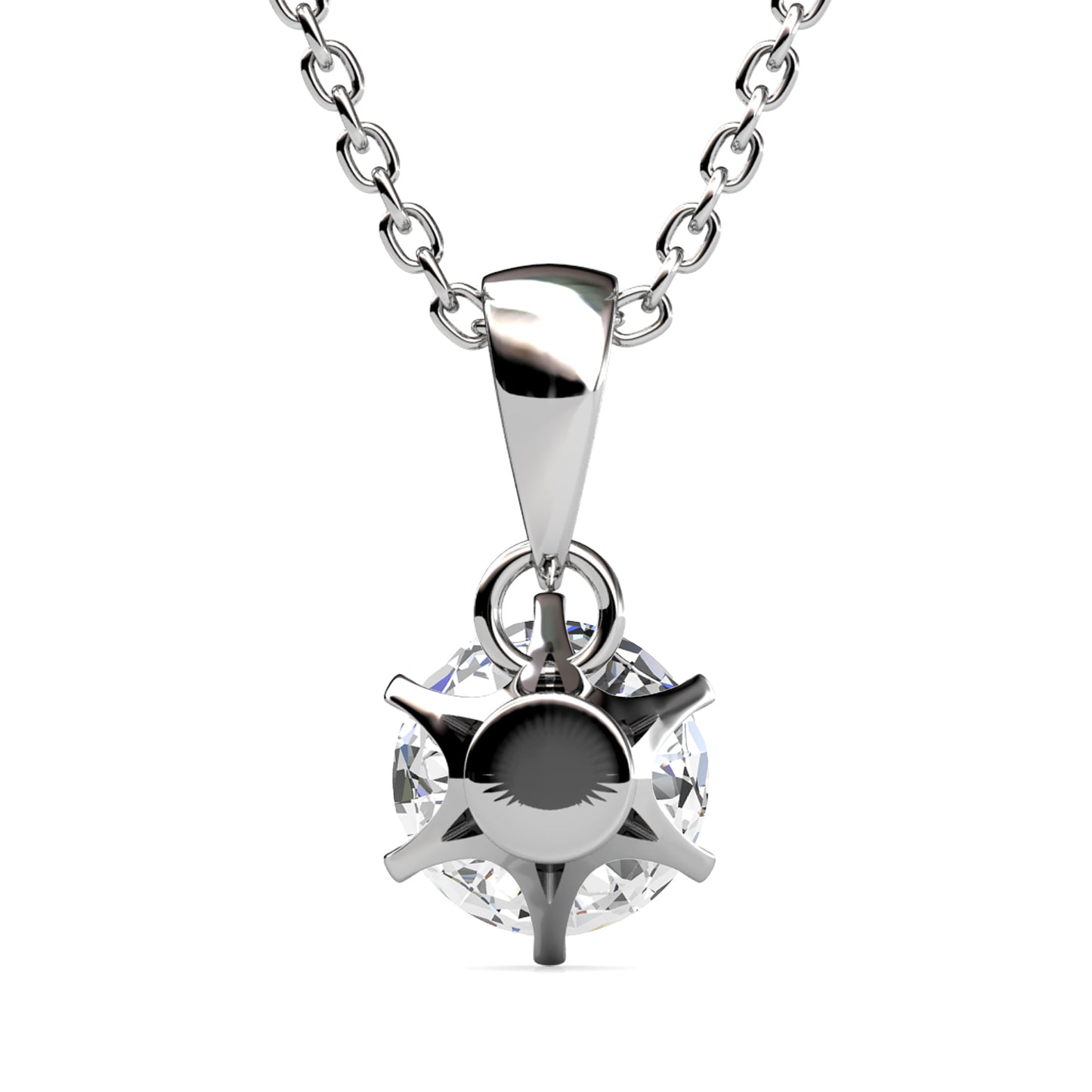 Enchante Pendant MP005 WG RG Cyncerity Jewelry with Moissanite, 925 Sterling Silver