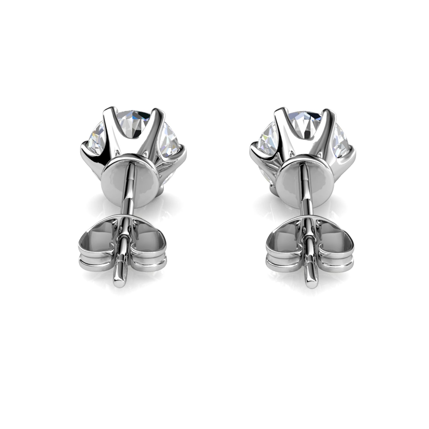 Parma Earrings ME005 WG RG Cyncerity Jewelry with Moissanite, 925 Sterling Silver