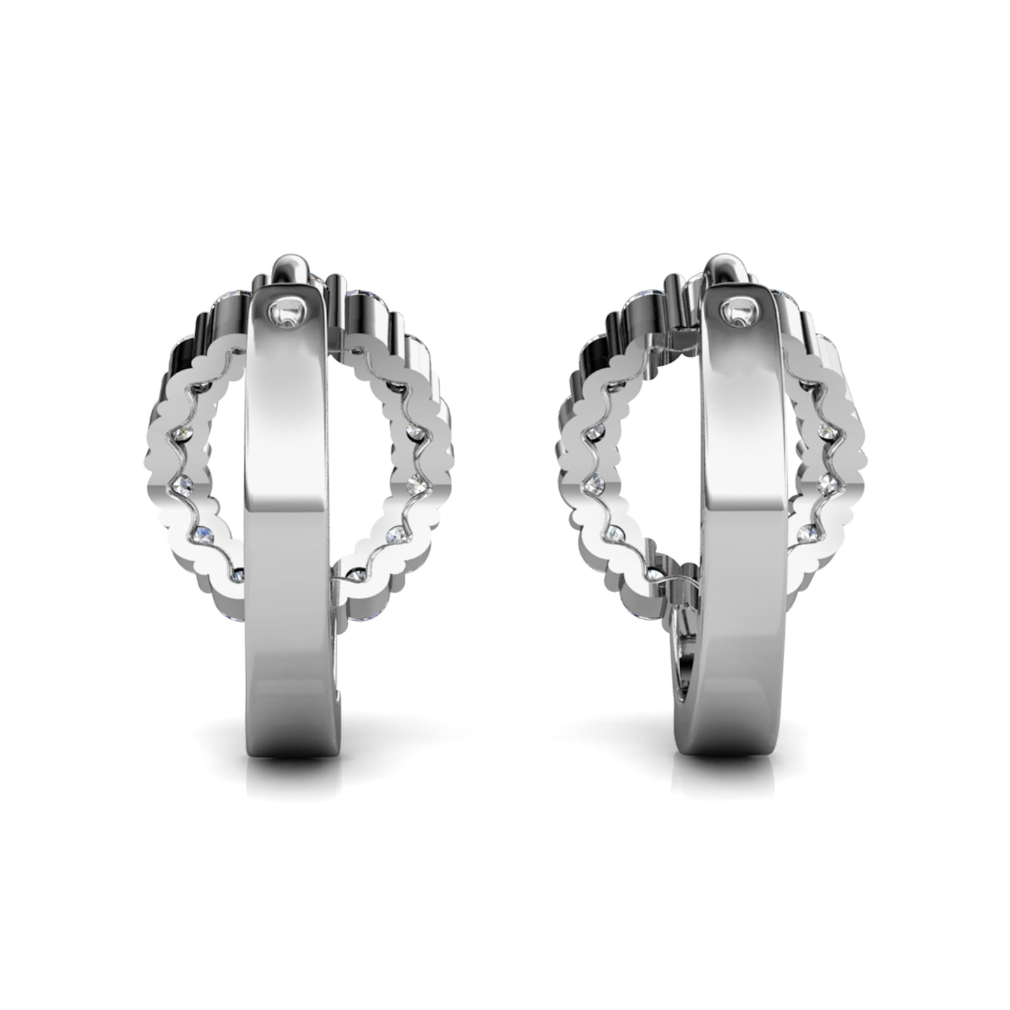 Angel Aura Earrings ME163 WG RG Cyncerity Jewelry with Moissanite, 925 Sterling Silver