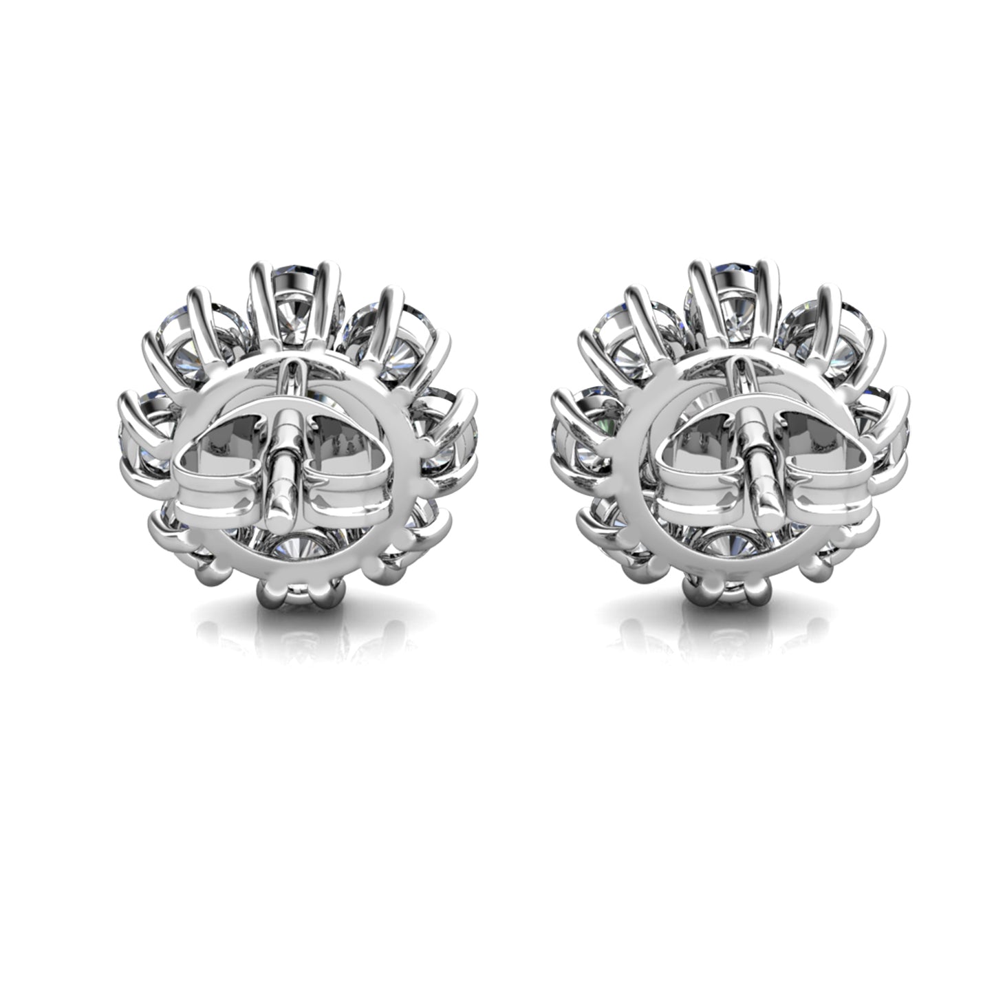 Celestielle Earrings ME026 WG RG Cyncerity Jewelry with Moissanite, 925 Sterling Silver