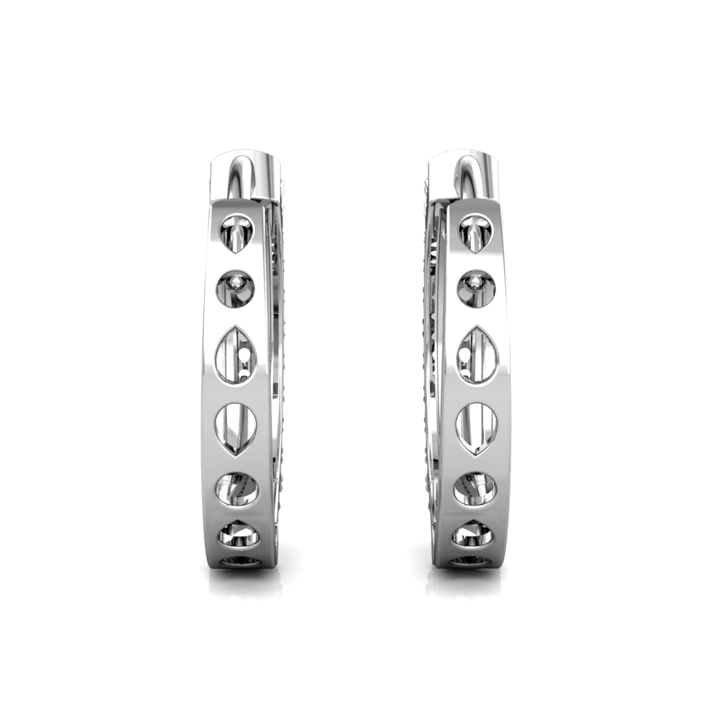 Fila Clip Earrings ME172 WG RG Cyncerity Jewelry with Moissanite, 925 Sterling Silver