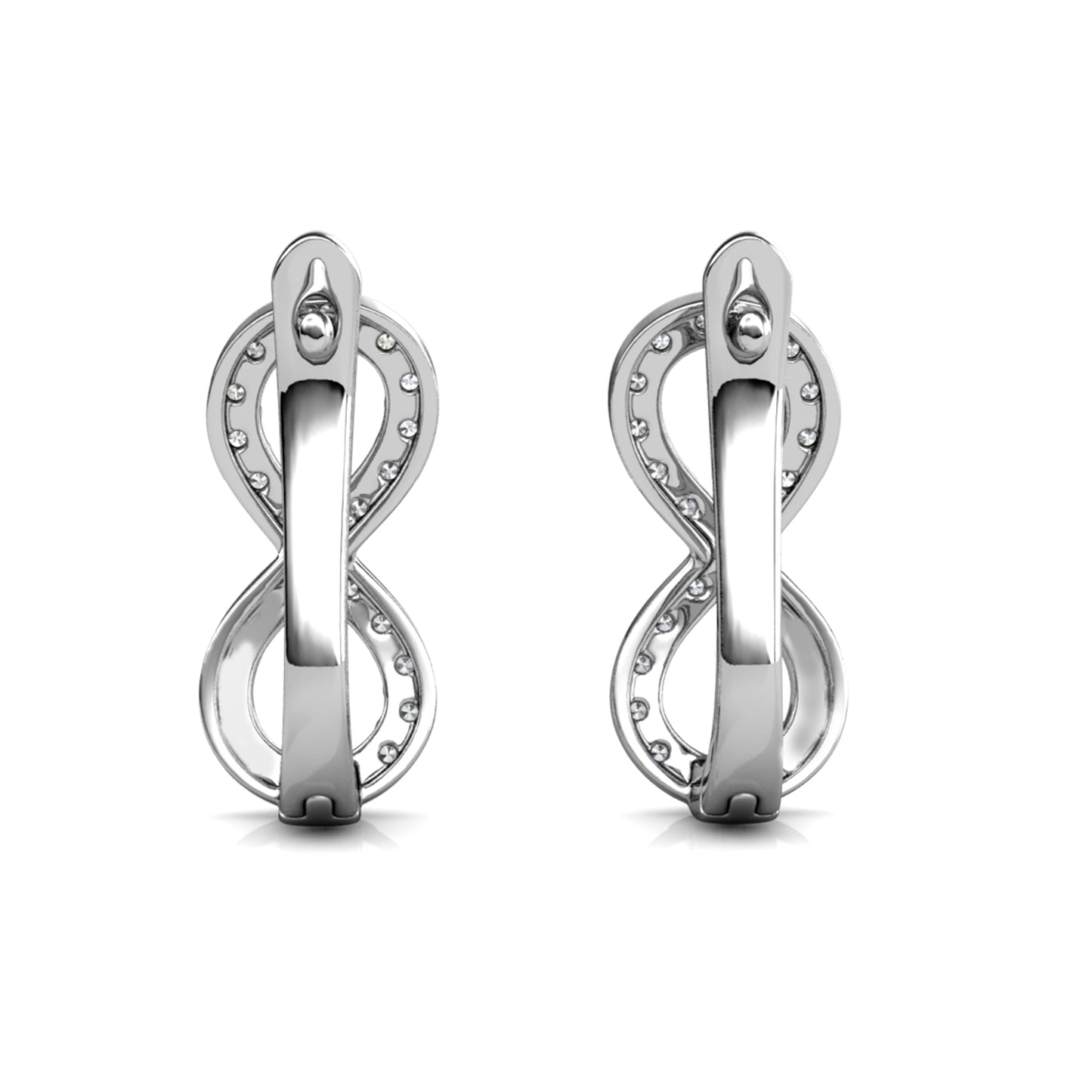 Beyond Clip Earrings ME175 WG RG Cyncerity Jewelry with Moissanite, 925 Sterling Silver