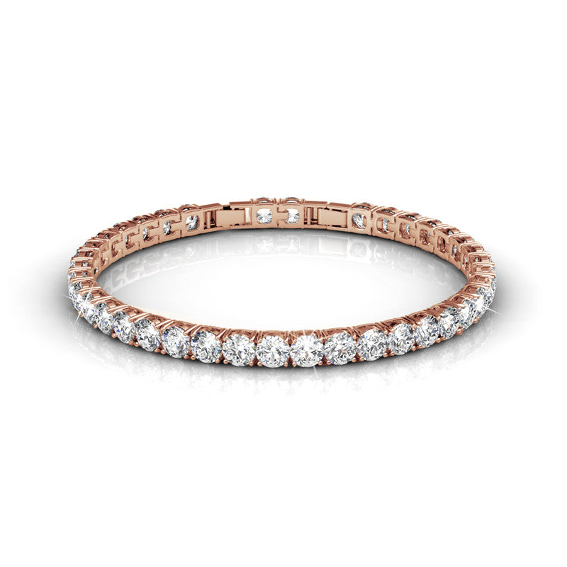 Tennis Bracelet, Cyncerity Jewellery in Rose Gold or White Gold with crystals from Swarovski®