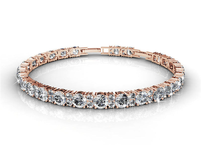 Joyful Bracelet, Cyncerity Jewellery in Rose Gold or White Gold with crystals from Swarovski®