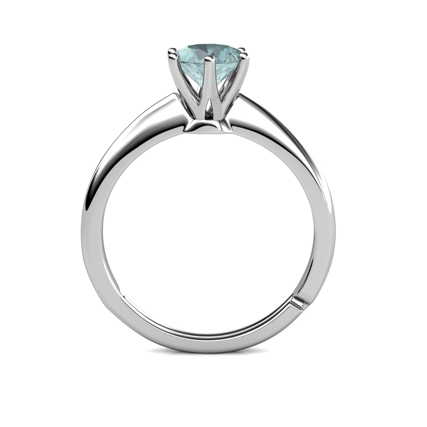 Seis Bleu Ring MR004 WG RG Cyncerity Jewelry with Moissanite, 925 Sterling Silver