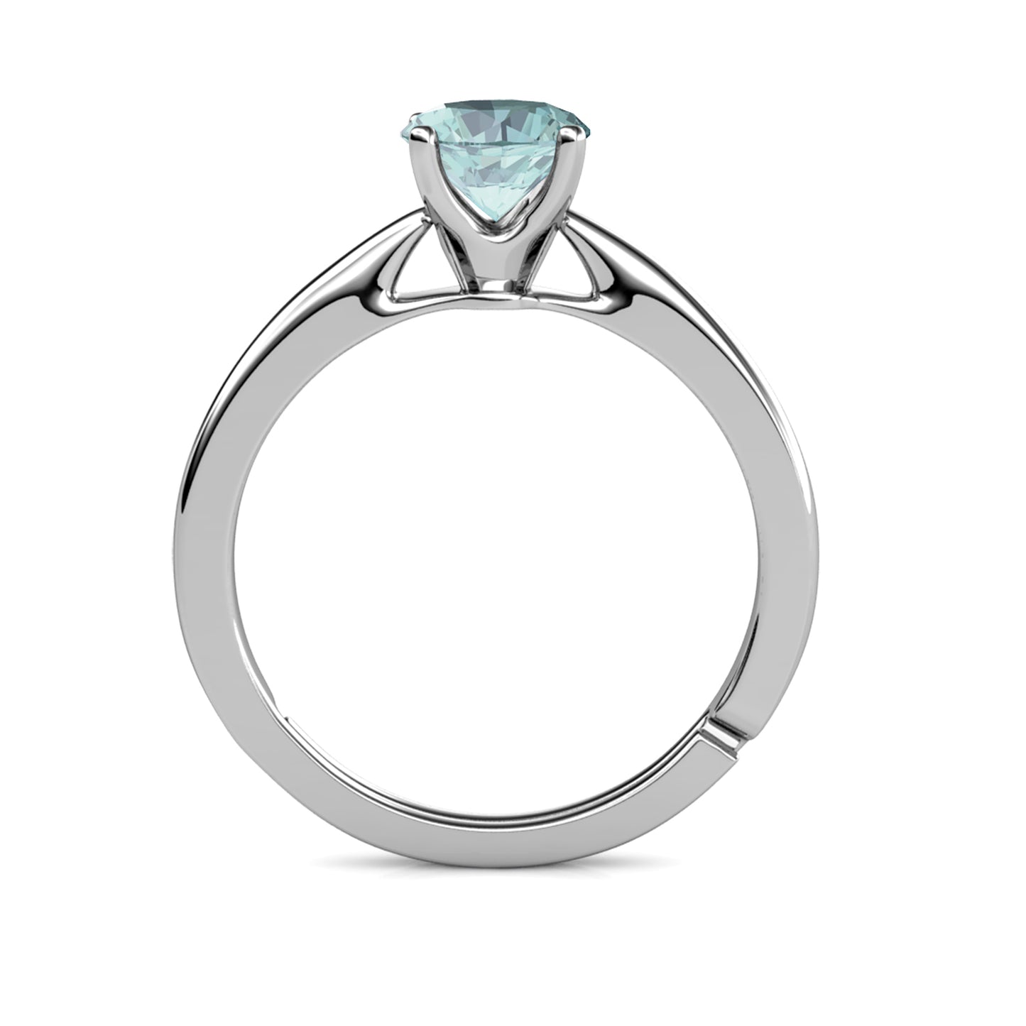 Quatre Bleu Ring MR005 WG RG Cyncerity Jewelry with Moissanite, 925 Sterling Silver
