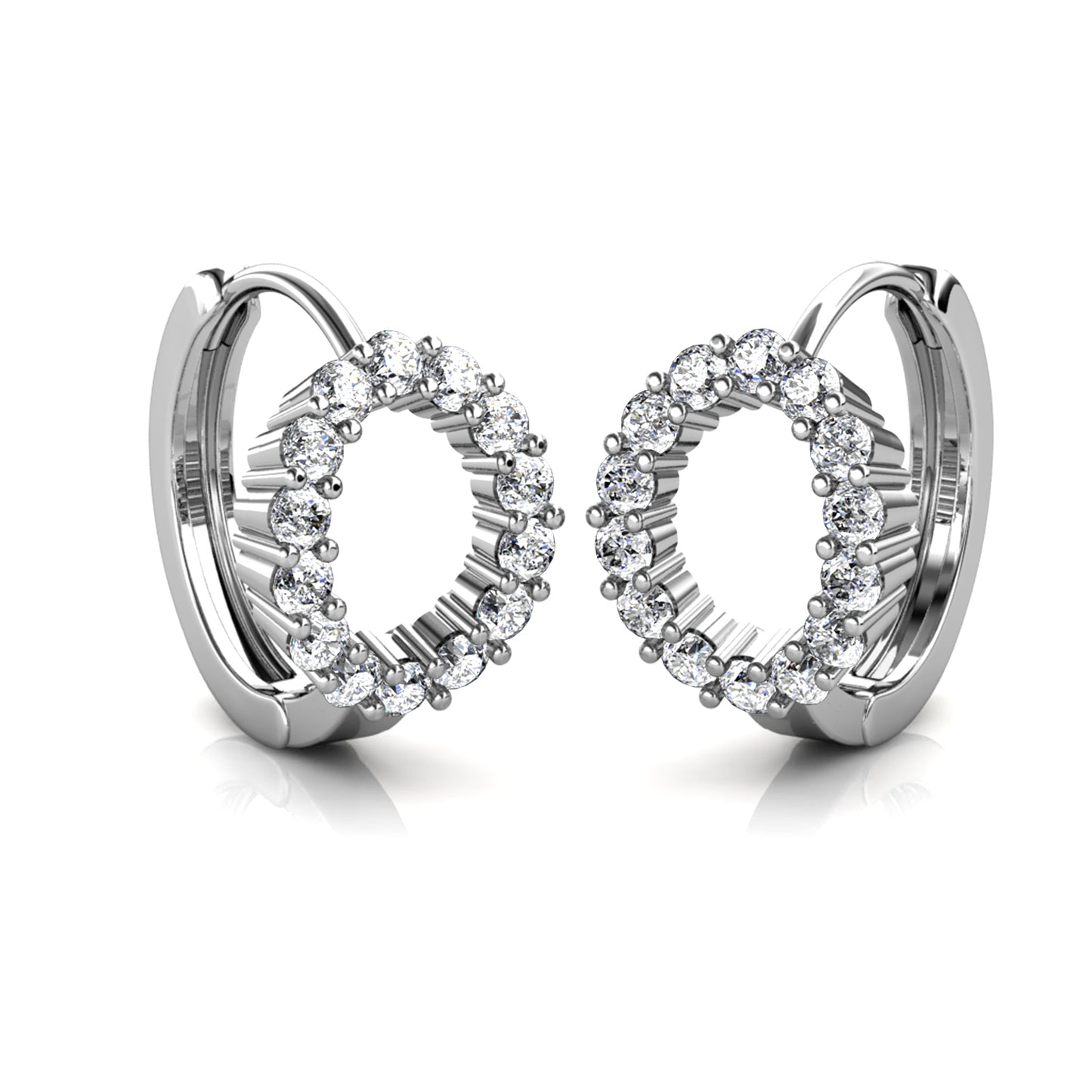 Angel Aura Earrings ME163 WG RG Cyncerity Jewelry with Moissanite, 925 Sterling Silver