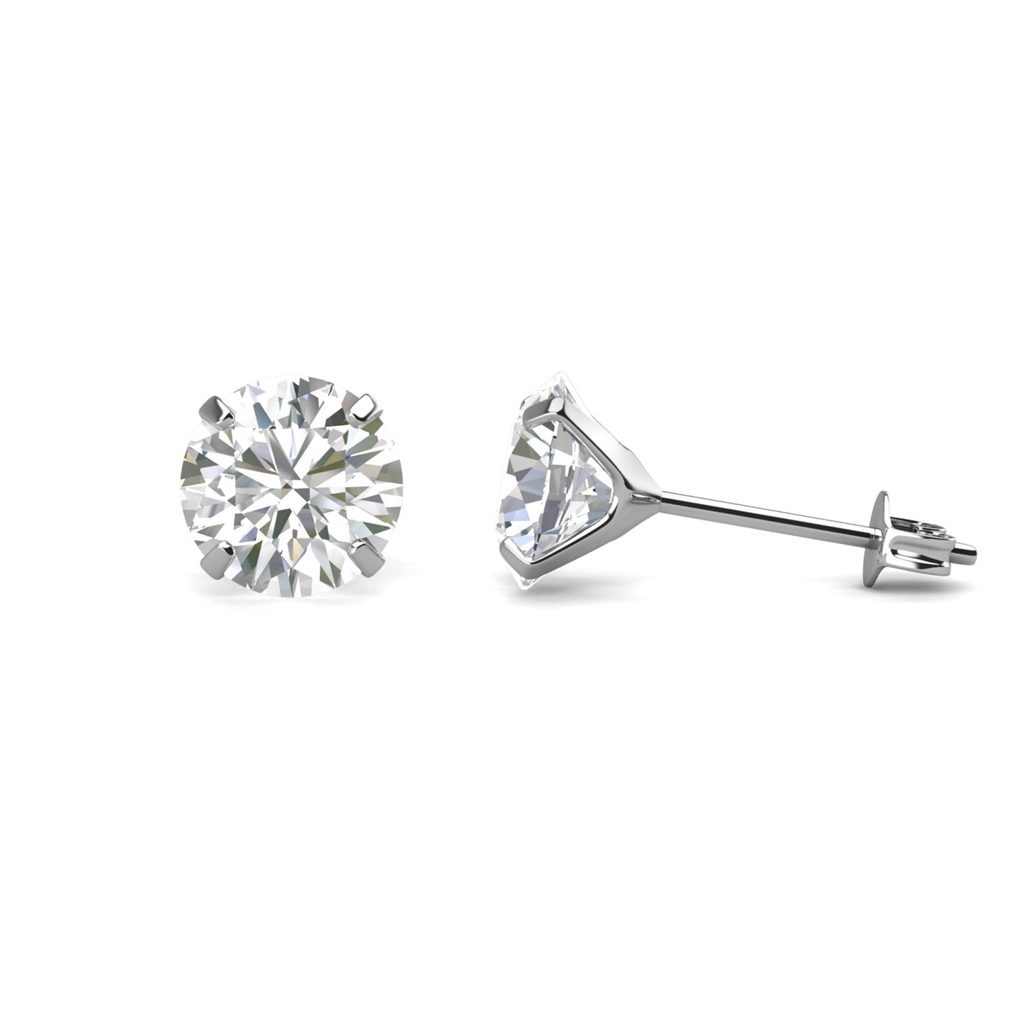 Orion Earrings ME043 WG RG Cyncerity Jewelry with Moissanite, 925 Sterling Silver