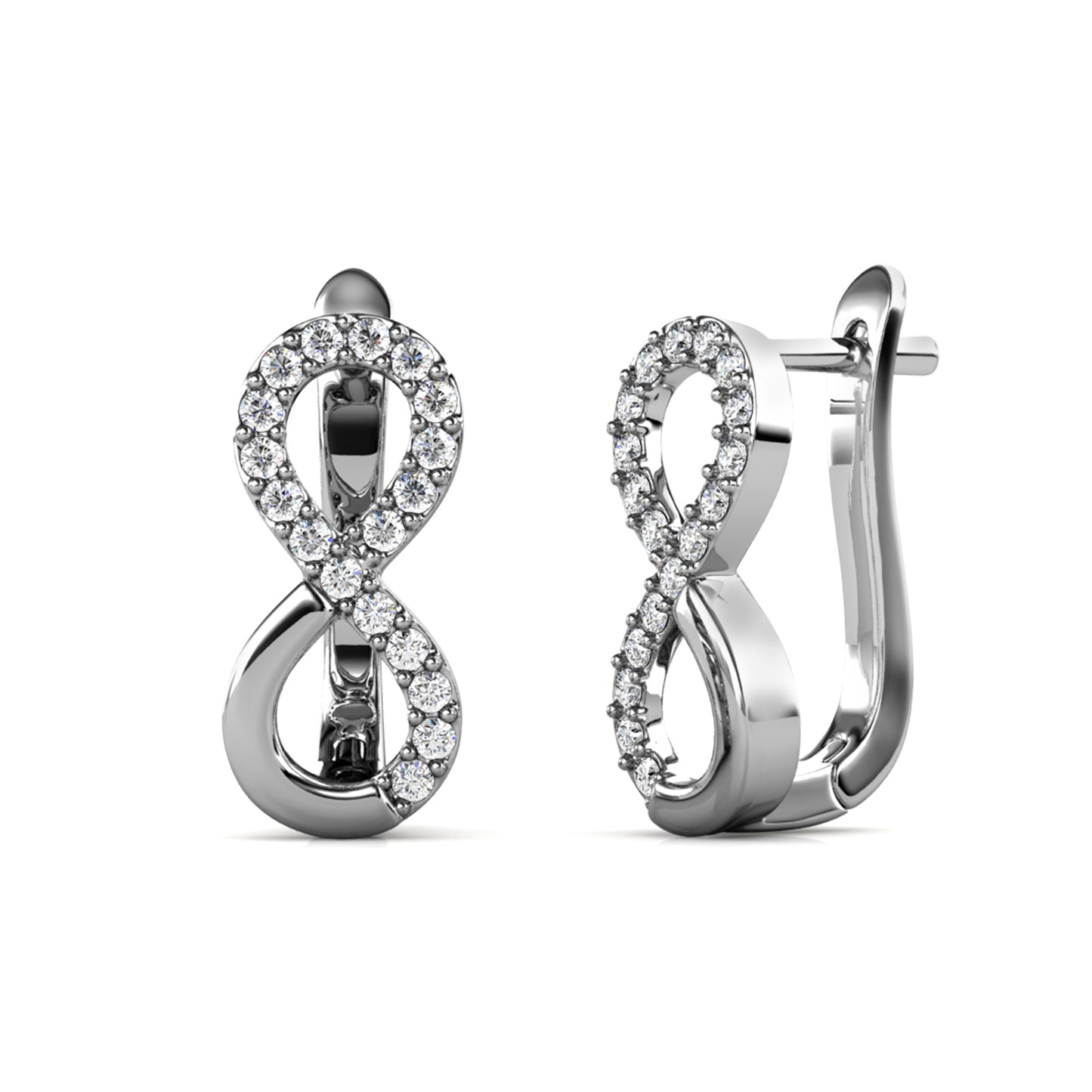 Beyond Clip Earrings ME175 WG RG Cyncerity Jewelry with Moissanite, 925 Sterling Silver