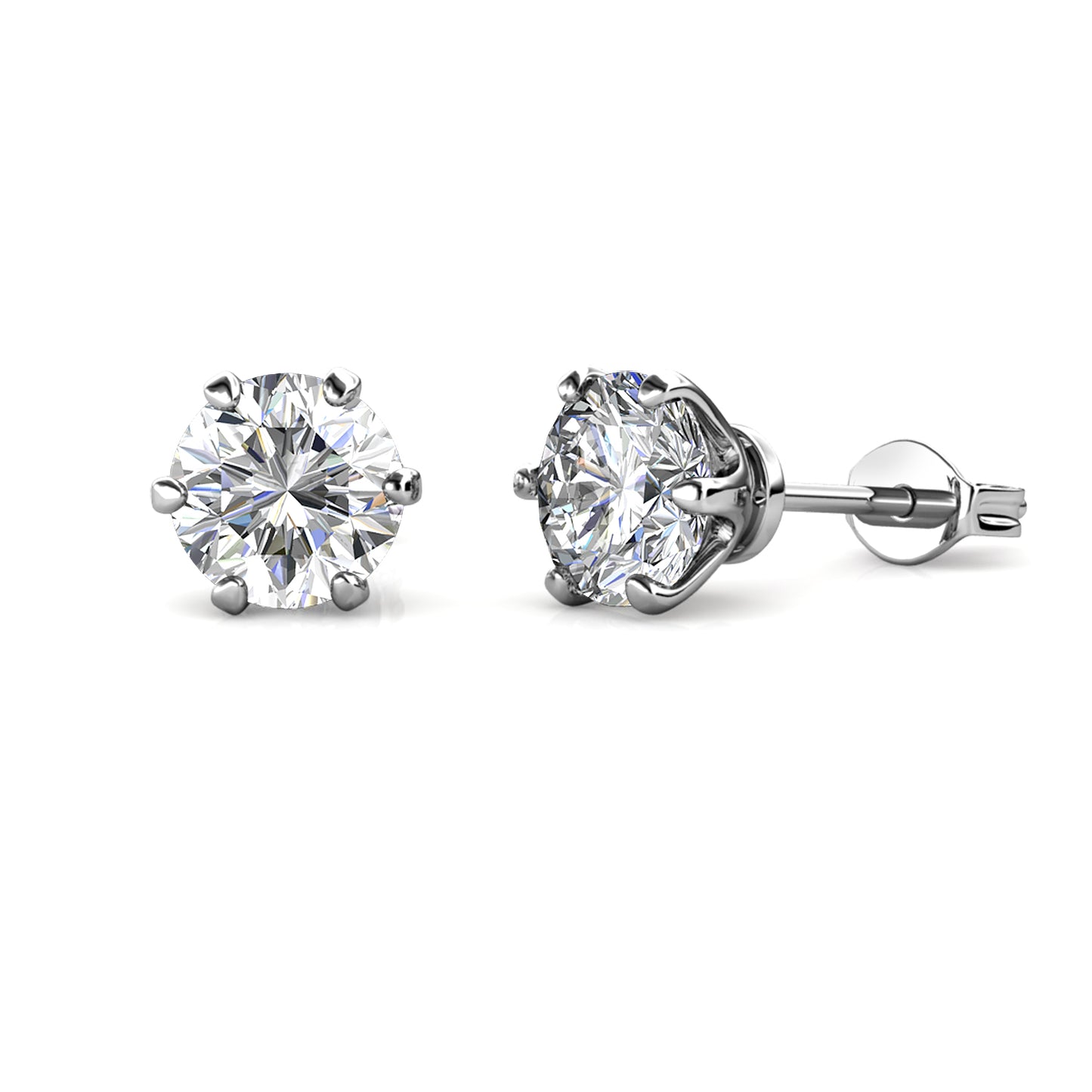 Parma Earrings ME005 WG RG Cyncerity Jewelry with Moissanite, 925 Sterling Silver