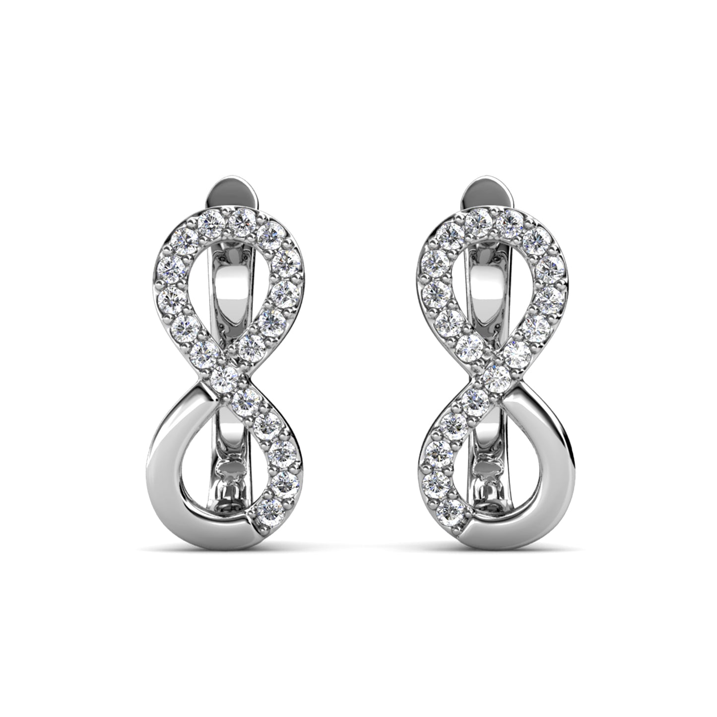 Beyond Clip Earrings ME175 WG RG Cyncerity Jewelry with Moissanite, 925 Sterling Silver