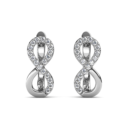 Beyond Clip Earrings ME175 WG RG Cyncerity Jewelry with Moissanite, 925 Sterling Silver