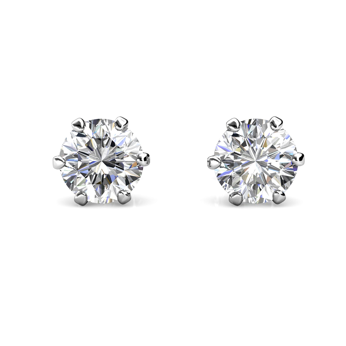 Parma Earrings ME005 WG RG Cyncerity Jewelry with Moissanite, 925 Sterling Silver