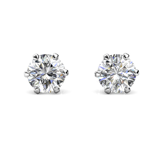 Parma Earrings ME005 WG RG Cyncerity Jewelry with Moissanite, 925 Sterling Silver