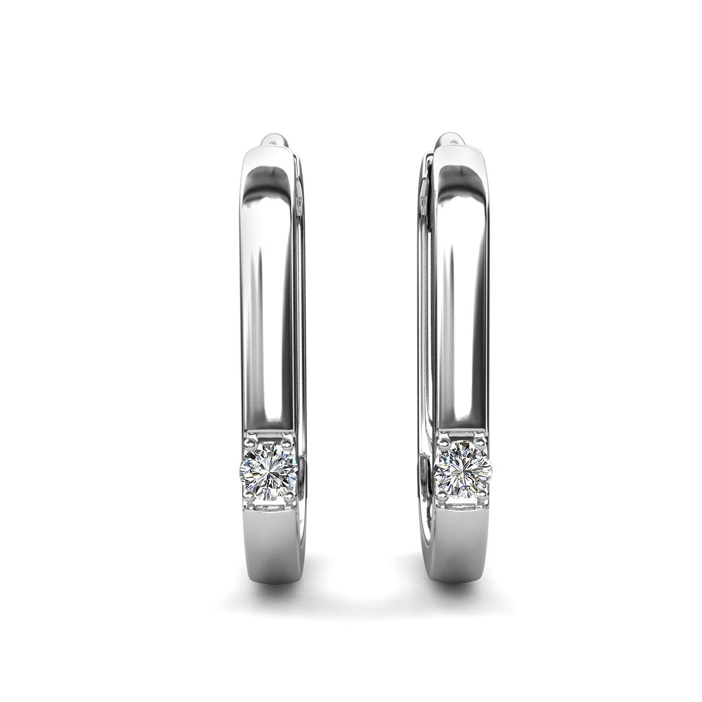 Nelio Earrings ME084 WG RG Cyncerity Jewelry with Moissanite, 925 Sterling Silver