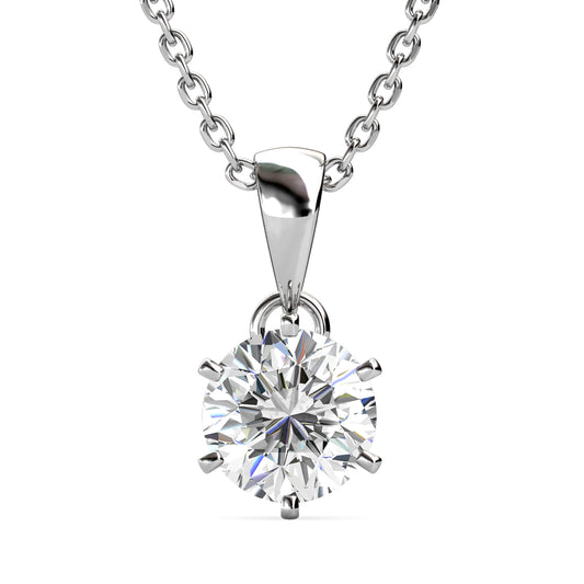 Enchante Pendant MP005 WG RG Cyncerity Jewelry with Moissanite, 925 Sterling Silver