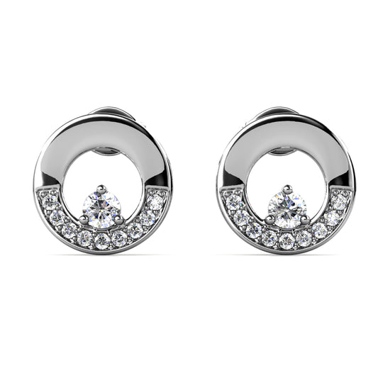 Lille Earrings ME015 WG RG Cyncerity Jewelry with Moissanite, 925 Sterling Silver