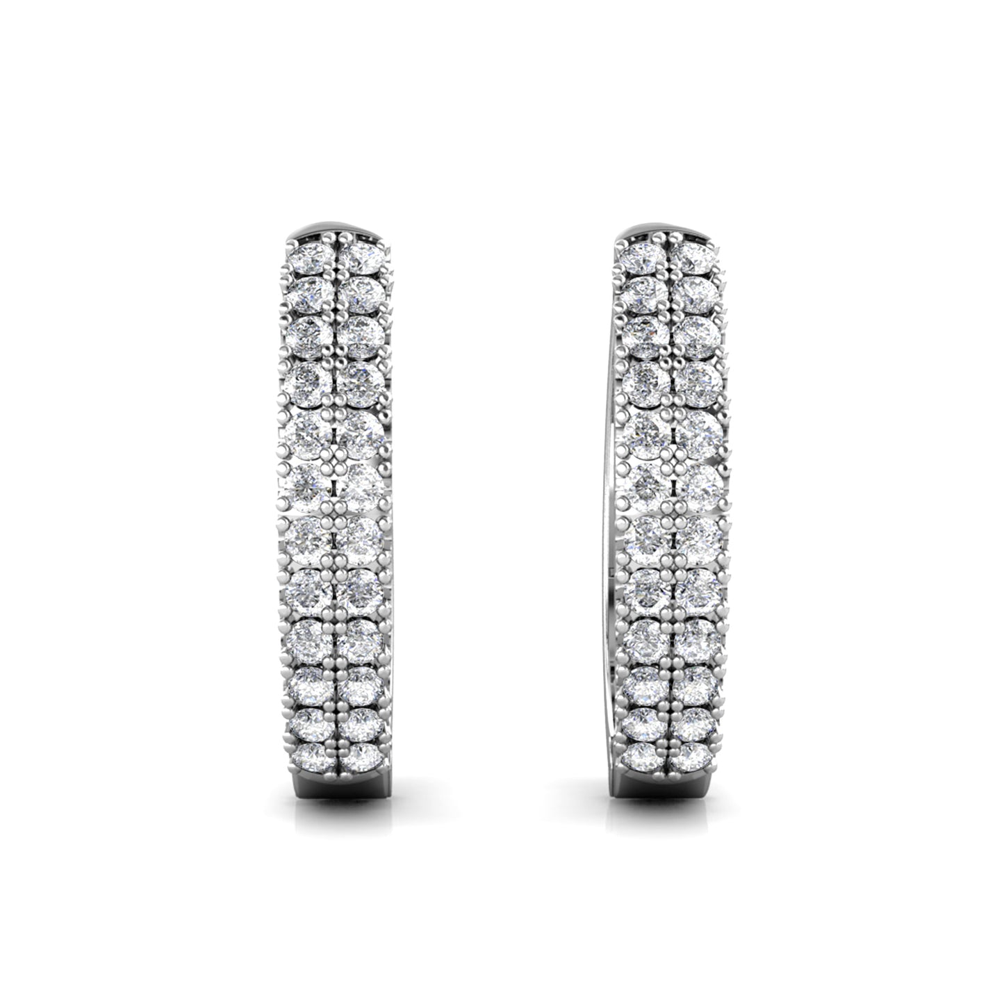 Fila Clip Earrings ME172 WG RG Cyncerity Jewelry with Moissanite, 925 Sterling Silver