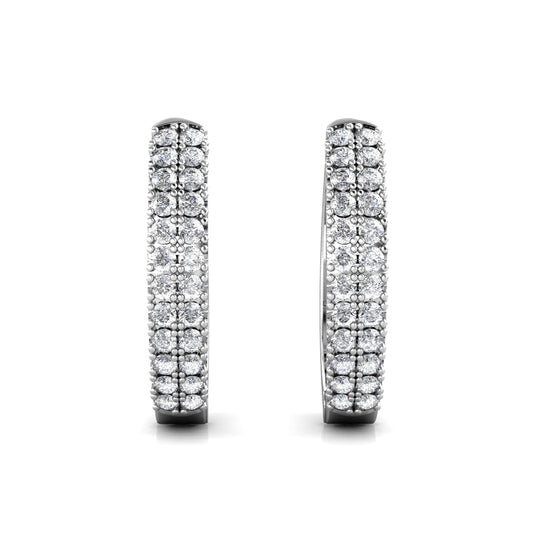 Fila Clip Earrings ME172 WG RG Cyncerity Jewelry with Moissanite, 925 Sterling Silver