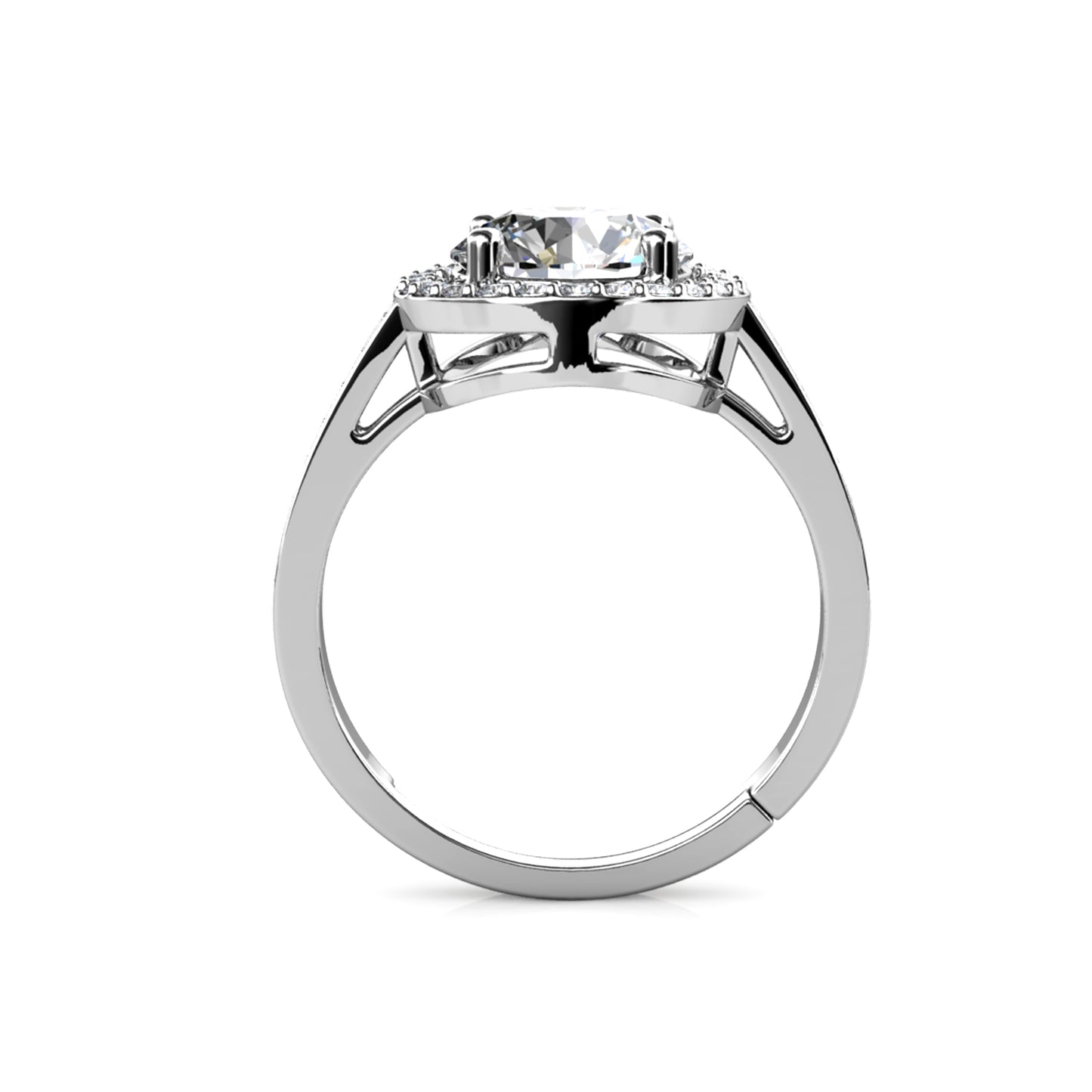Kreis Ring MR014 WG RG Cyncerity Jewelry with Moissanite, 925 Sterling Silver