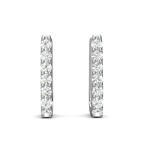 Quadra Earrings ME106 WG RG Cyncerity Jewelry with Moissanite, 925 Sterling Silver