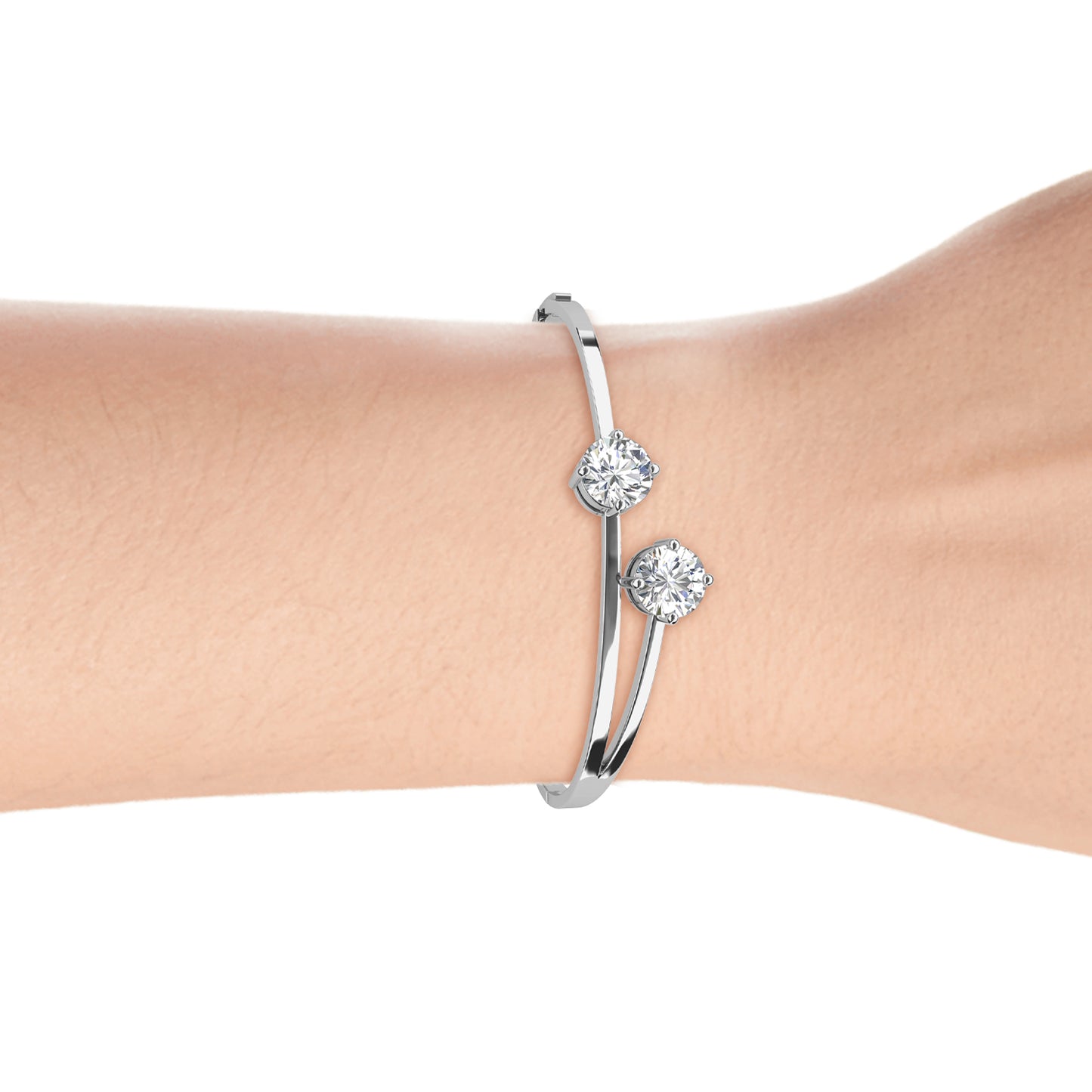 Florence Bracelet MB018 WG RG Cyncerity Jewelry with Moissanite, 925 Sterling Silver