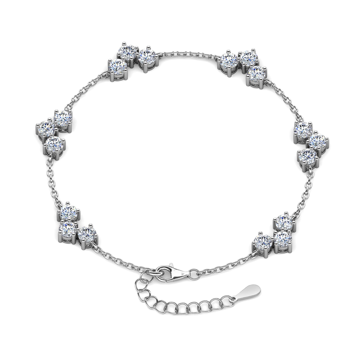 Sofia Bracelet MB023 WG RG Cyncerity Jewelry with Moissanite, 925 Sterling Silver