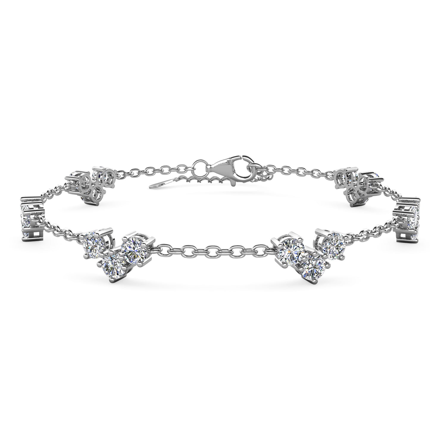 Sofia Bracelet MB023 WG RG Cyncerity Jewelry with Moissanite, 925 Sterling Silver