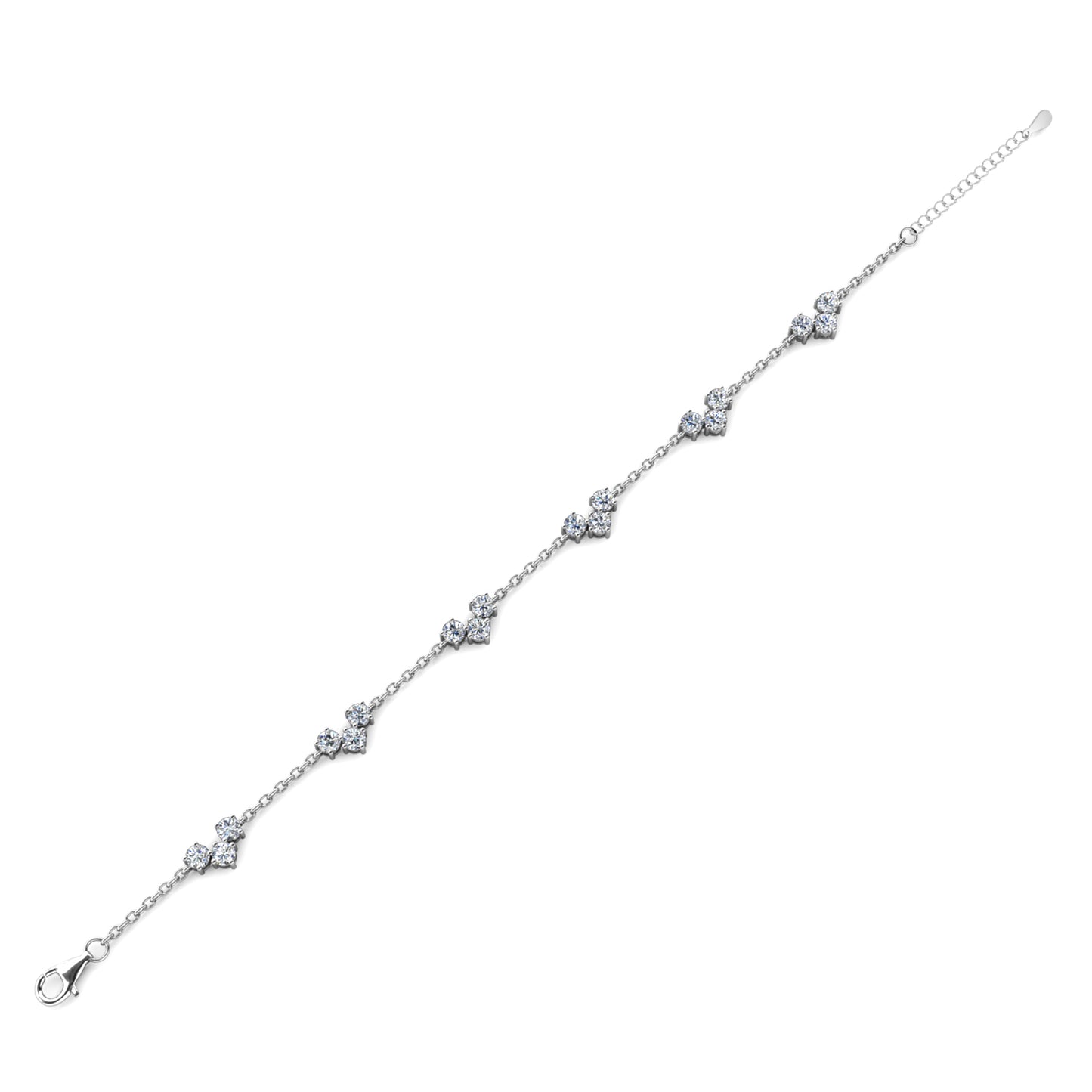 Sofia Bracelet MB023 WG RG Cyncerity Jewelry with Moissanite, 925 Sterling Silver