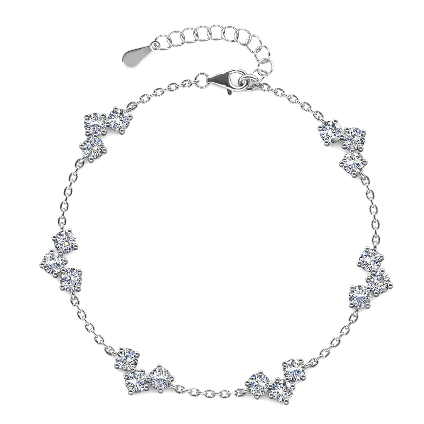 Sofia Bracelet MB023 WG RG Cyncerity Jewelry with Moissanite, 925 Sterling Silver