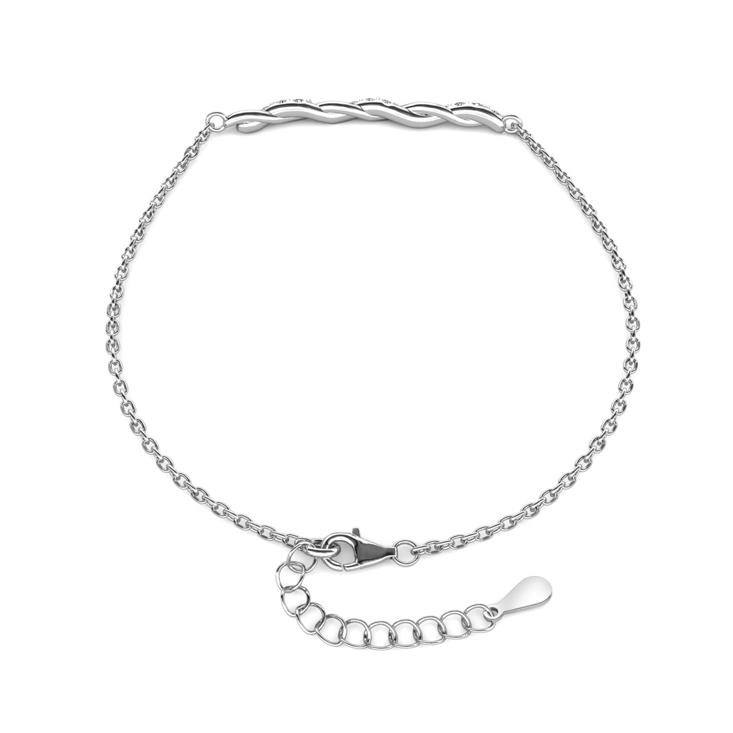 Elysee Bracelet MB024 WG RG Cyncerity Jewelry with Moissanite, 925 Sterling Silver