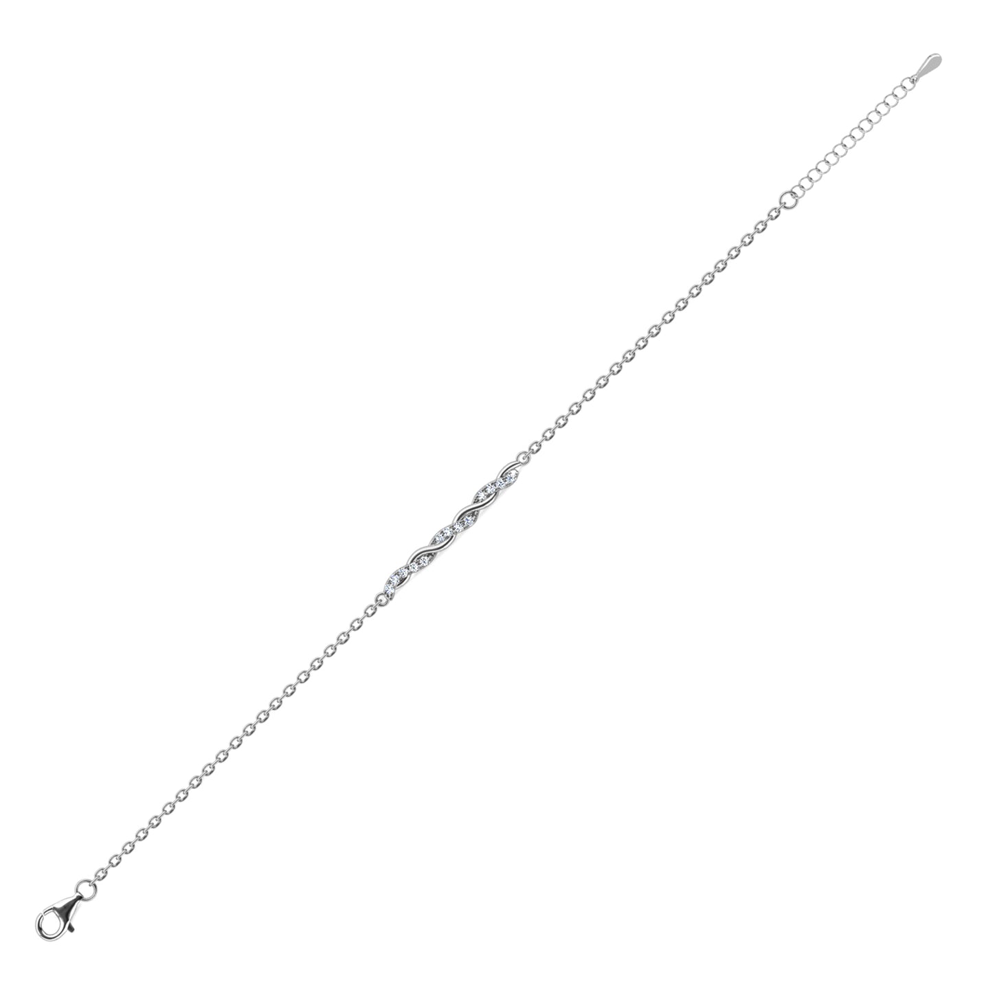 Elysee Bracelet MB024 WG RG Cyncerity Jewelry with Moissanite, 925 Sterling Silver