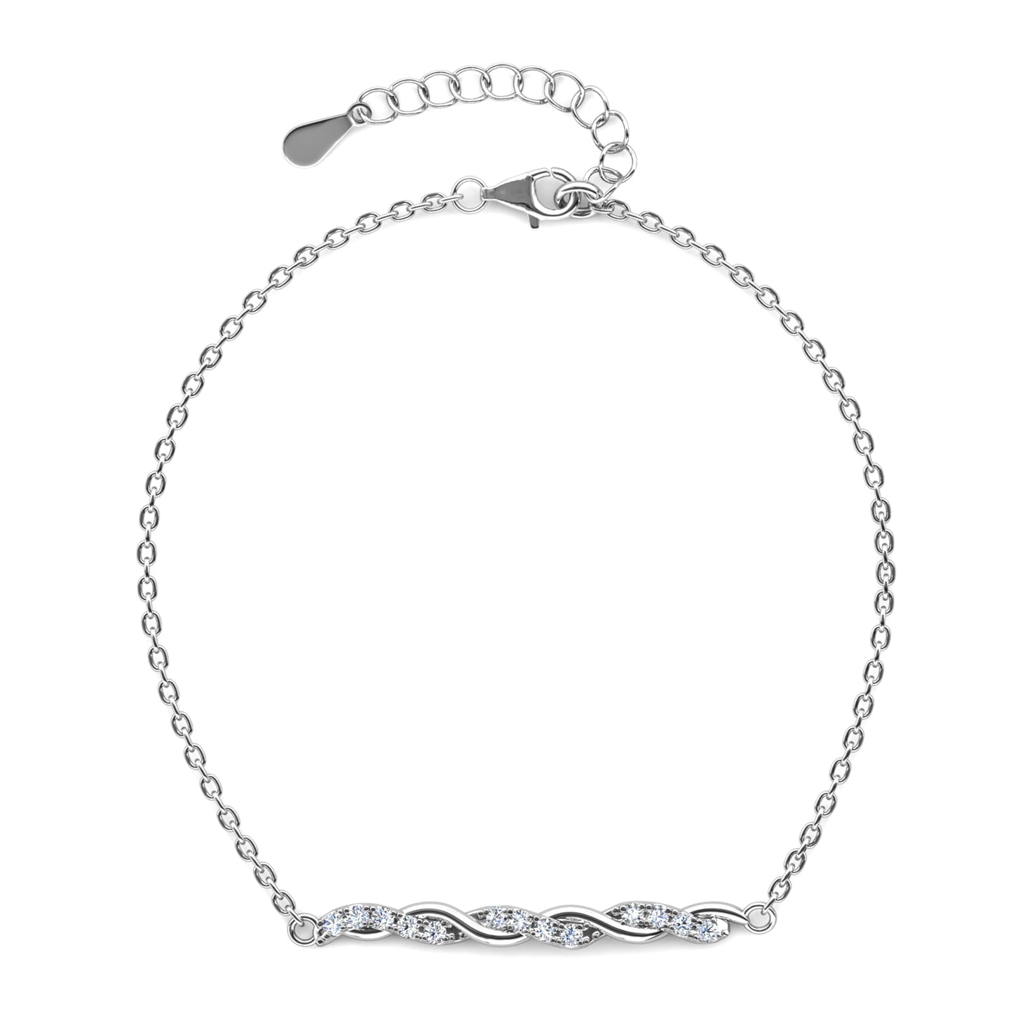 Elysee Bracelet MB024 WG RG Cyncerity Jewelry with Moissanite, 925 Sterling Silver