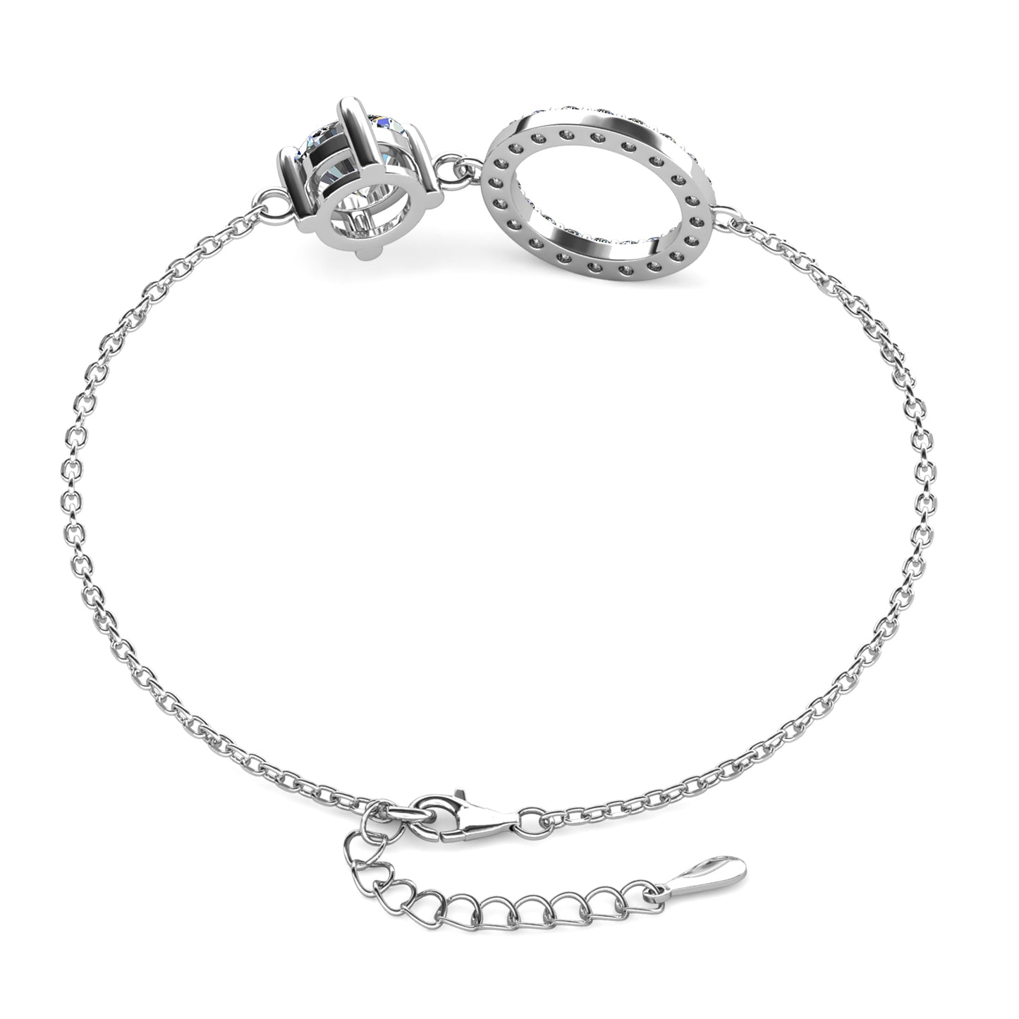 Dorsay Bracelet MB026 WG RG Cyncerity Jewelry with Moissanite, 925 Sterling Silver