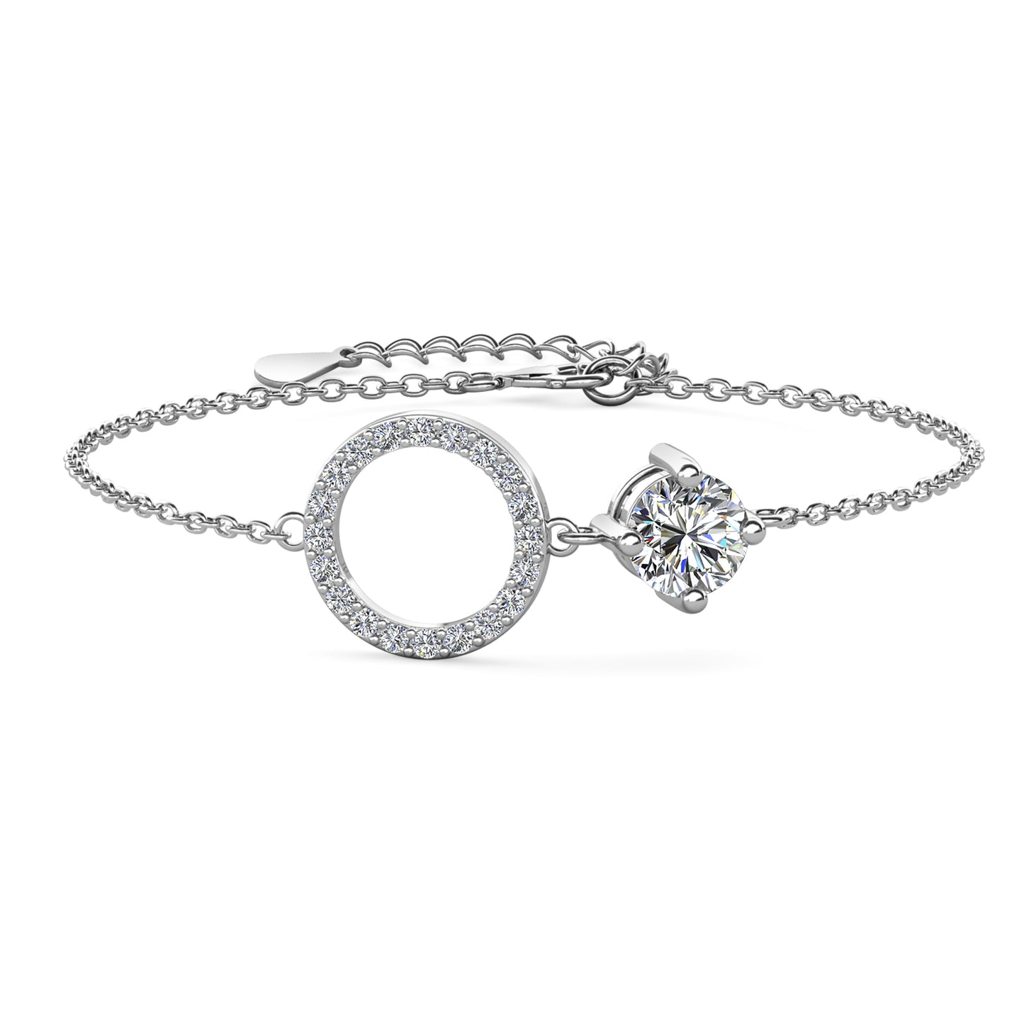 Dorsay Bracelet MB026 WG RG Cyncerity Jewelry with Moissanite, 925 Sterling Silver