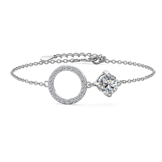 Dorsay Bracelet MB026 WG RG Cyncerity Jewelry with Moissanite, 925 Sterling Silver